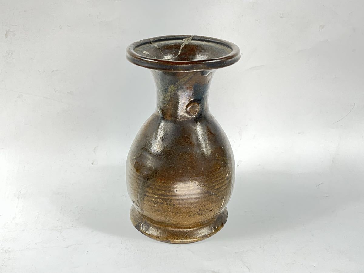 九州古陶器 古上野焼 花器 江戸 骨董 古玩 傷有 コレクター 参考品 【博圓】高16.7cm拍卖