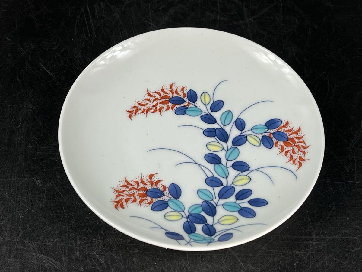 色鍋島 飾皿 色絵 市川光山作 有田焼【博圓】径14.6cm拍卖