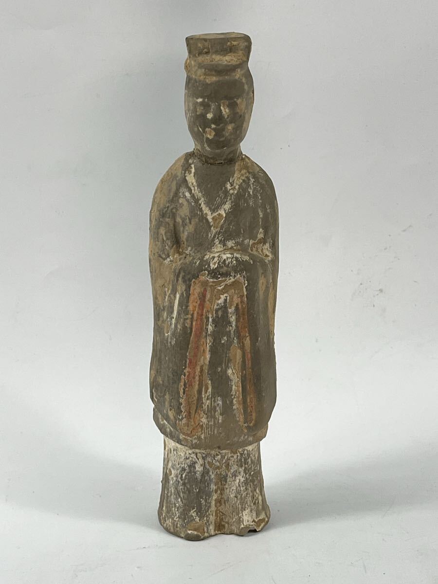 中国美術 隋三彩 唐三彩 人形 土偶 本物 発掘品 コレクター 時代物 置物 古美術 唐物【博圓】高21.3cm拍卖