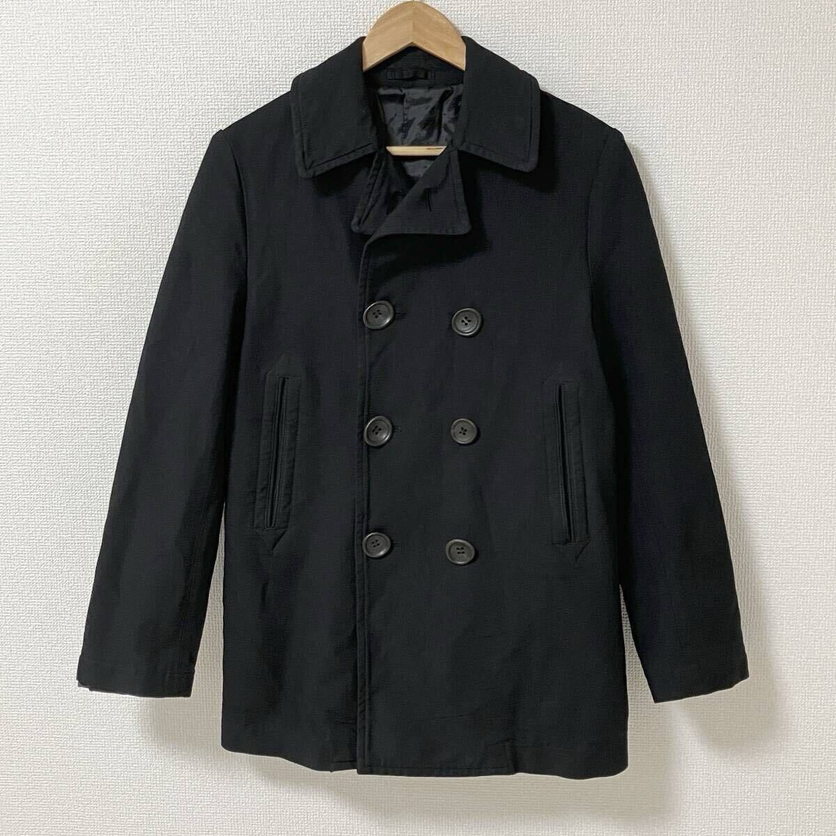 AD2009 COMME des GARCONS HOMME ポリ 後染め ダブル ピーコート ブラック 黒 XSサイズ コムデギャルソンオム ジャケット archive 4050454拍卖