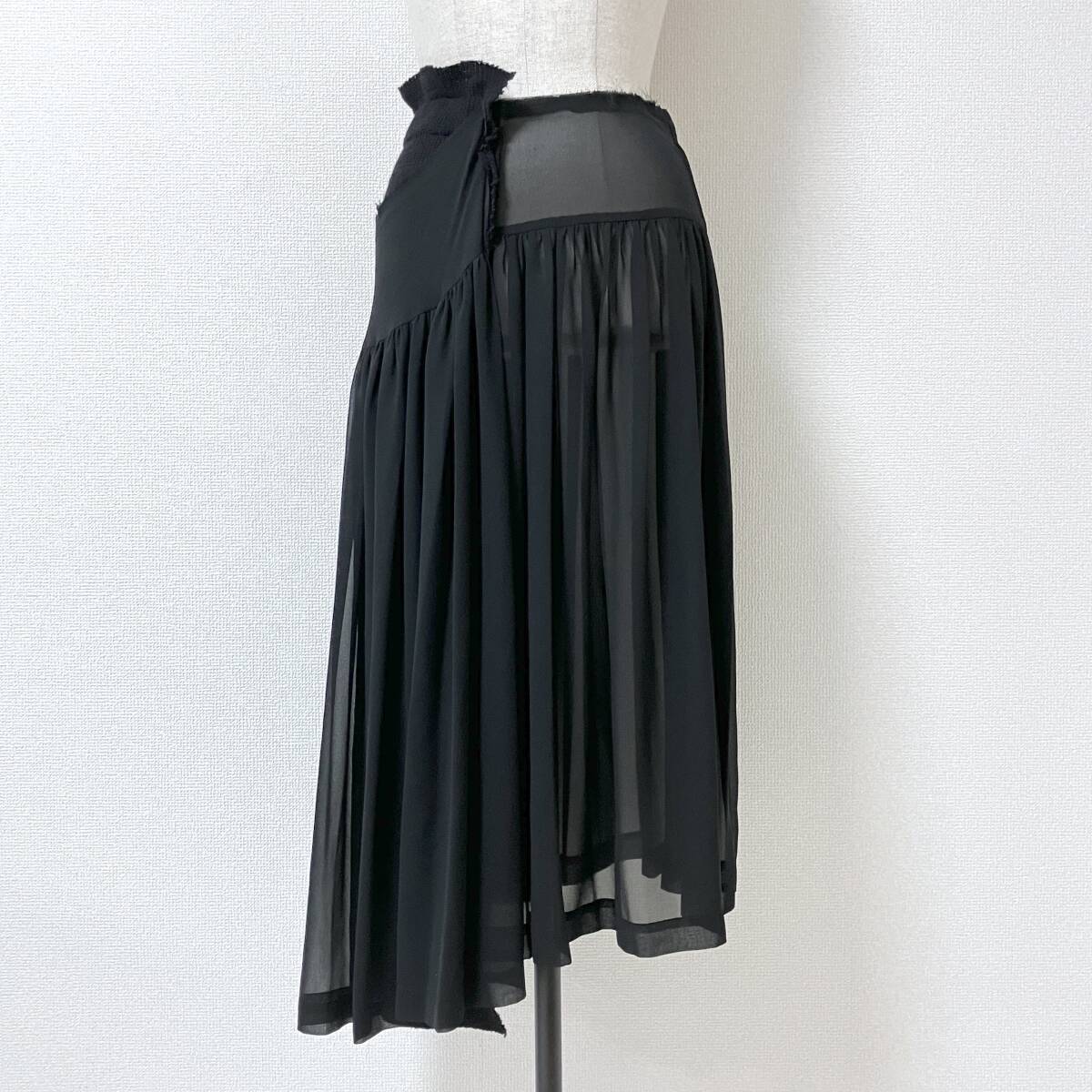 AD2002 COMME des GARCONS ドッキング シアー ニット ロング スカート ブラック 黒 Sサイズ コムデギャルソン VINTAGE archive 5100077拍卖