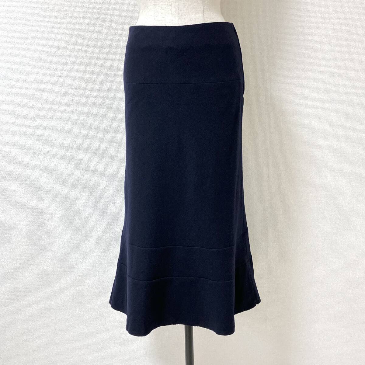 AD2000 tricot COMME des GARCONS ウール ロング フレア スカート ネイビー 紺 Mサイズ トリココムデギャルソン VINTAGE archive 5070310拍卖