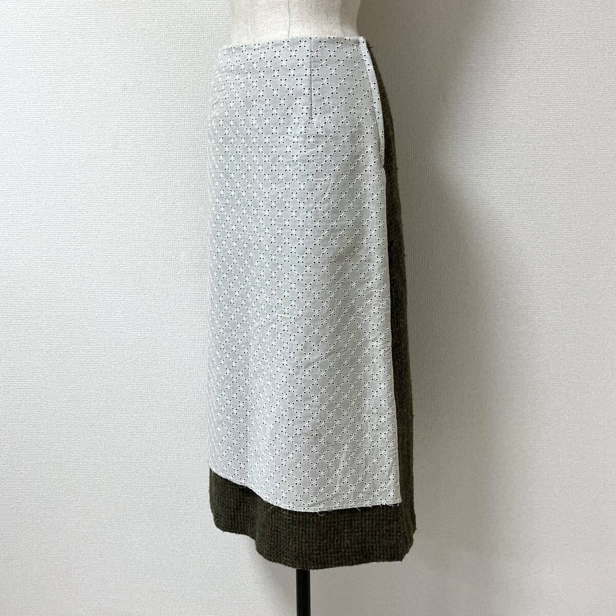 AD1999 tricot COMME des GARCONS レース ドッキング ツイード スカート Mサイズ トリココムデギャルソン 90s VINTAGE archive 5070298拍卖