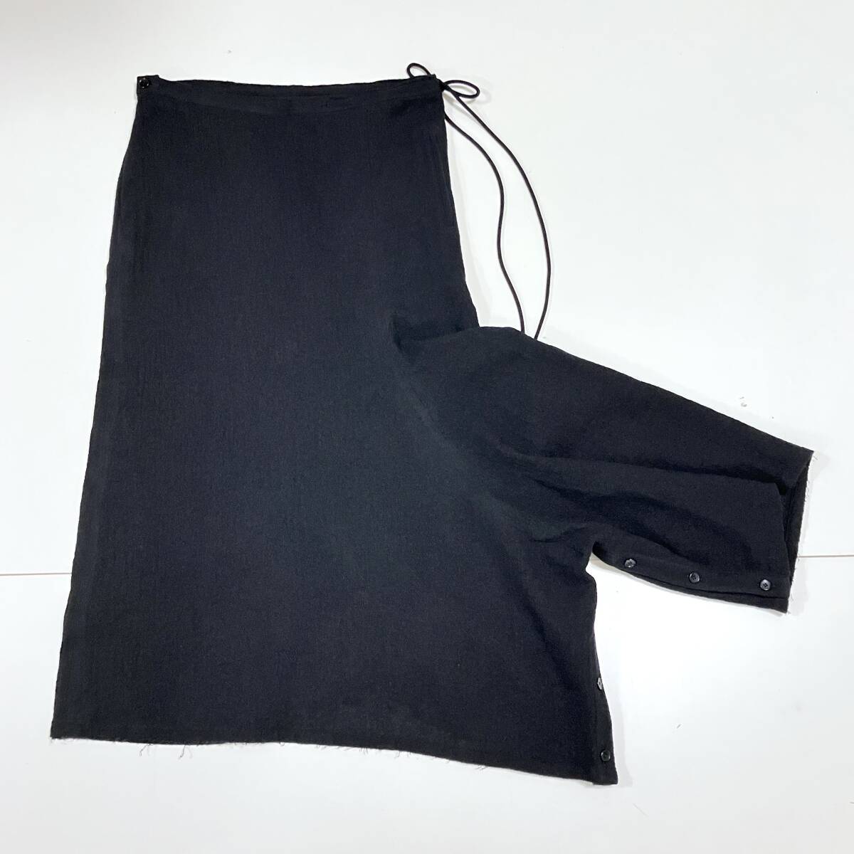 LIMI feu Yohji Yamamoto アシンメトリー ウール 変形 サルエルパンツ スカート ブラック 黒 2サイズ リミフゥ archive 5080086 拍卖