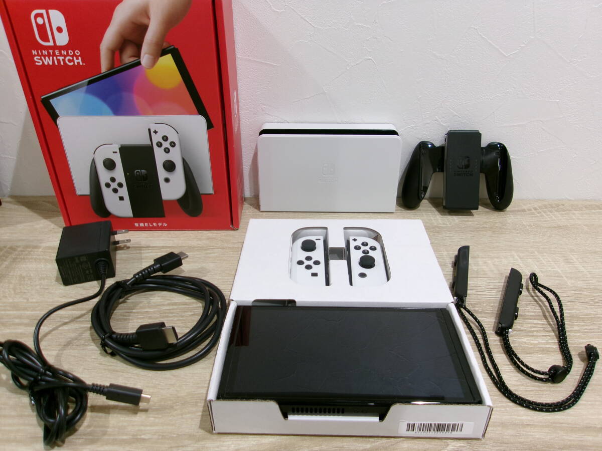 任天堂 Nintendo Switch ニンテンドー スイッチ 有機ELモデル HEG-S-KAAAA(JPN) ホワイト 初期化 動作確認済み 現状品 激安 1円スタート拍卖