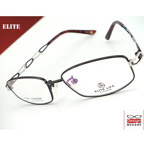 即決★眼鏡一式☆度入レンズ込★designメガネ★ELITE LIFE Eyewear 純チタン素材 フルリム 度付き/度なし/伊達メガネ/ 【メガネ通販】拍卖
