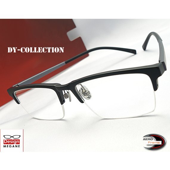 【眼鏡一式 度付レンズセット】★designメガネ★DY-Collection Matte Black エアロフレーム スクエア型 度付き/度なし/伊達メガネ【通販】拍卖