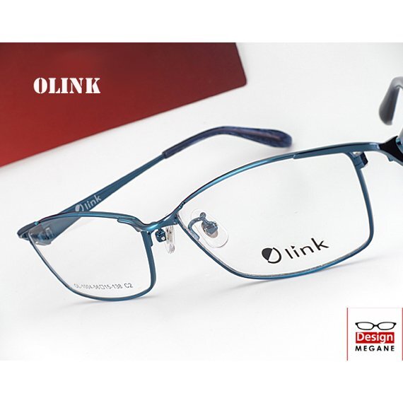 即決 眼鏡一式☆度入レンズ込★designメガネ★ Olink Eyewear スクエア メガネ Blue フルリム (近視、乱視、老眼、伊達 全て対応)拍卖