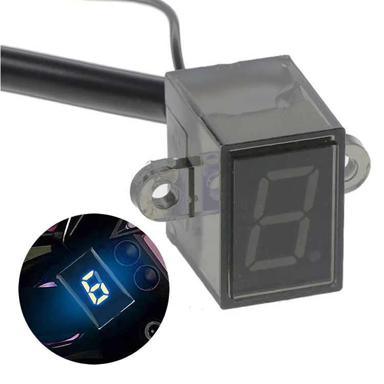バイク用ギアインジケーター 6速用 スピードメーター LEDディスプレイ 防水 シフトレバーセンサー 汎用 ブルー色 LP-DWQ006拍卖