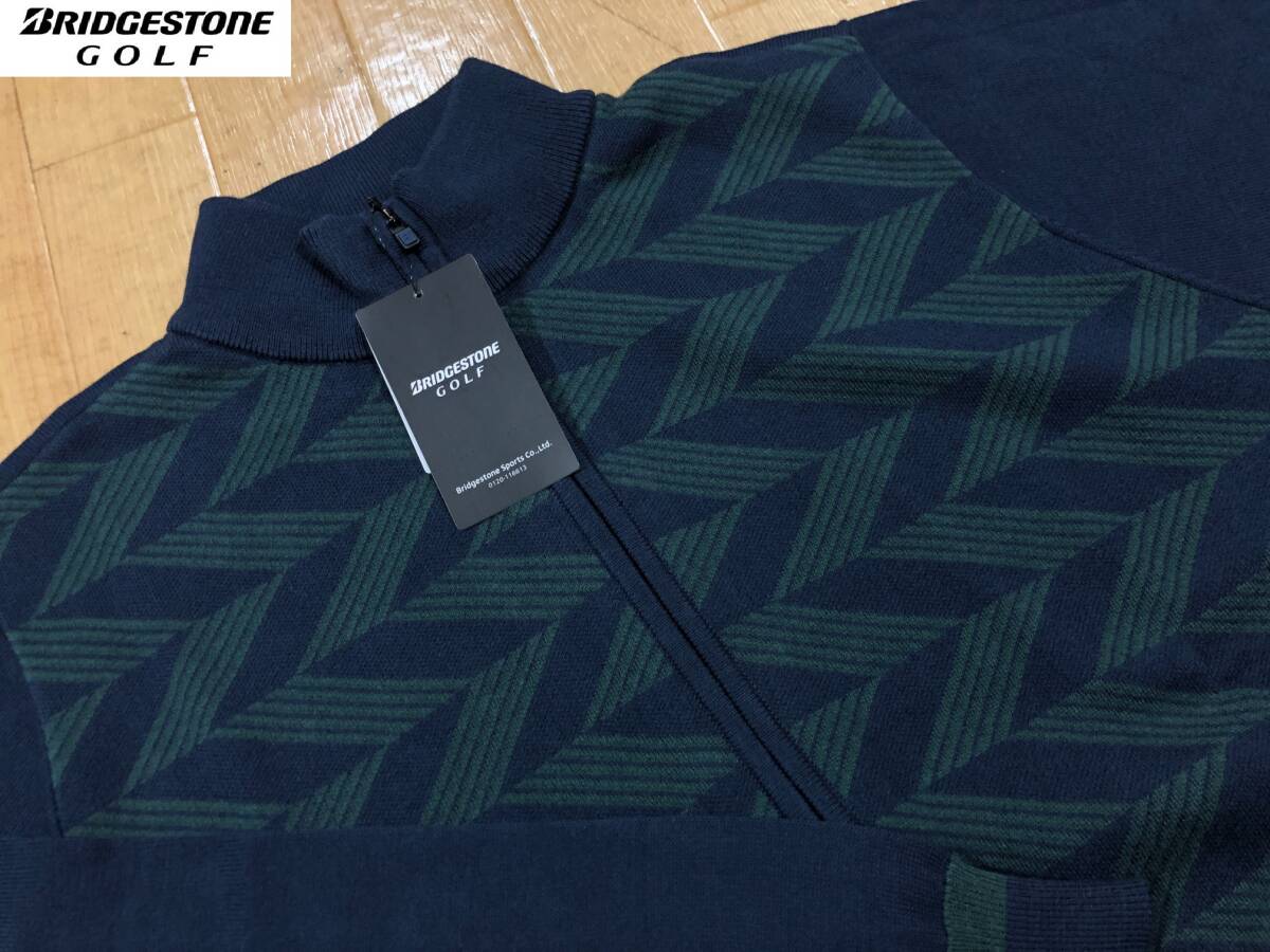 ・スピード発送 新品未使用 BRIDGESTONEGOLF(ブリヂストンゴルフ) 秋冬 ストレッチ 撥水 防風 +3℃ フルジップセーター ZGM01B(NA)L拍卖