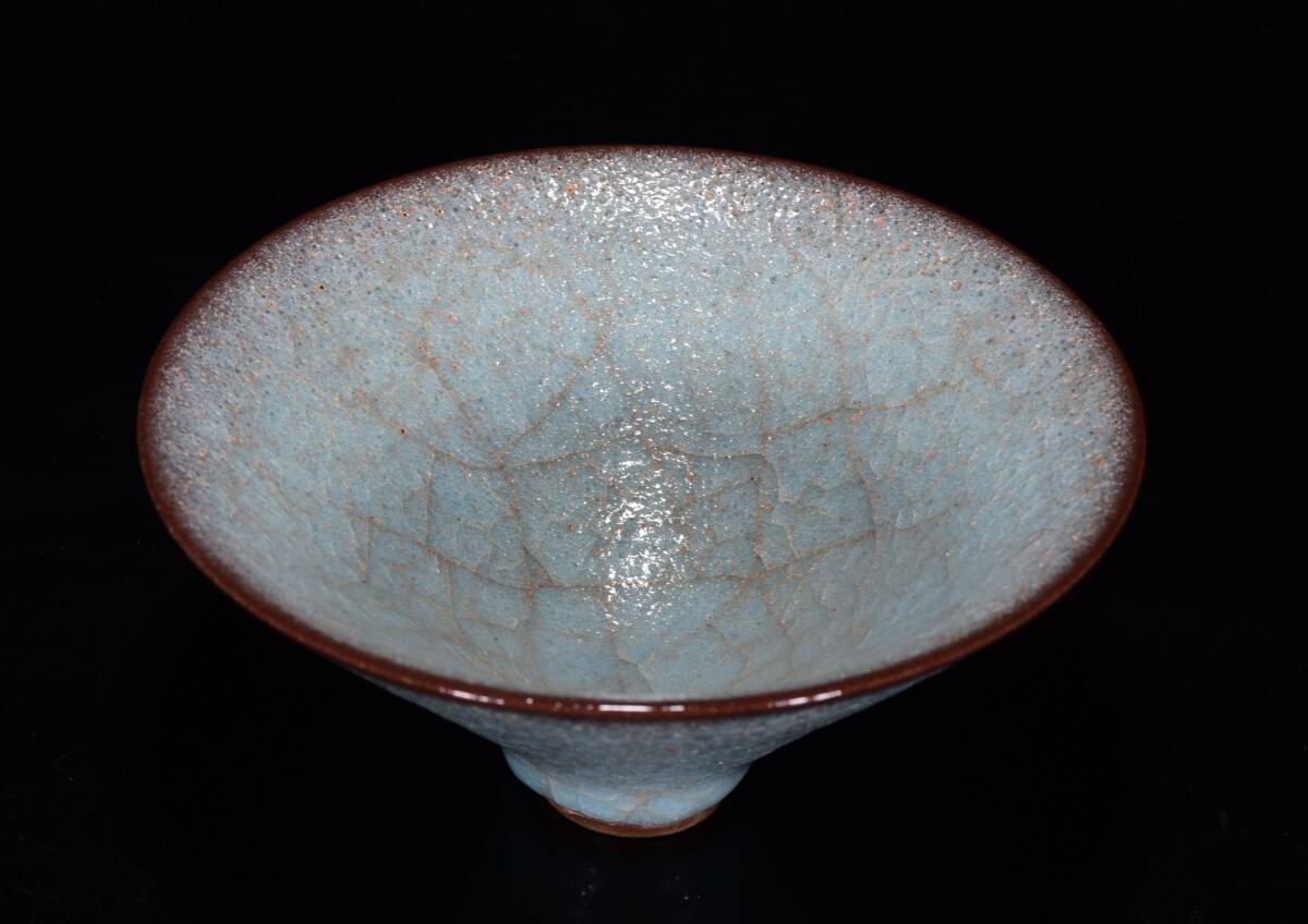 旧 宋 官窯 笠碗 唐磁 古陶磁器 陶芸 中国古美術 古賞物 古置物 唐物 S711拍卖