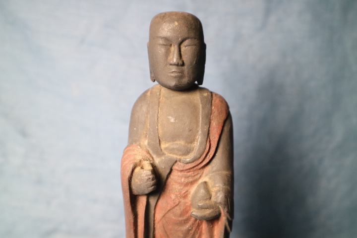 木彫 仏 立像 検仏教美術仏像地蔵菩薩田舎民衆珍品希少骨董オブジェ時代古寺拍卖