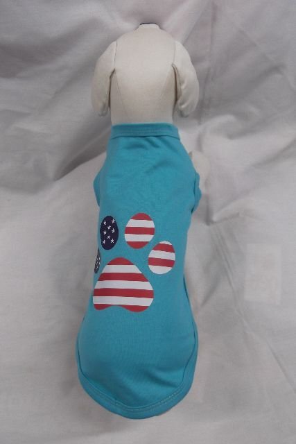 ◎即決・送料無料新品★犬の洋服 半袖Tシャツ 肉球柄 ブルー系 Sサイズ ベビィ犬チワワなど拍卖