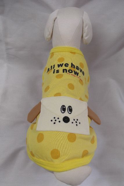 ◎送料無料・新品★犬の洋服半袖タンクトップ 黄色 犬柄 防虫・ひんやり加工Sサイズ チワワ・べビィ犬など拍卖