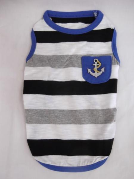 ◎送料無料・新品★犬の洋服タンクトップマリーン柄Mダックス・プードル等拍卖