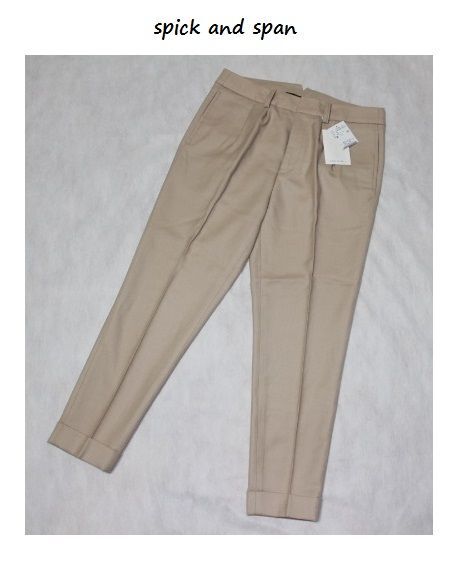 スピックアンドスパン*spick and span★ウールフラノ9分丈マッキンパンツ(40)/新品拍卖