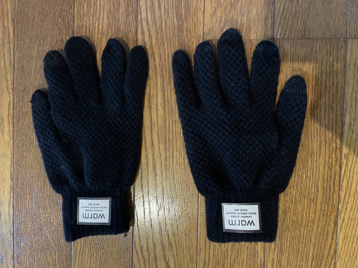 新品A3 ウール防寒手袋 M-Lサイズ ブラック拍卖