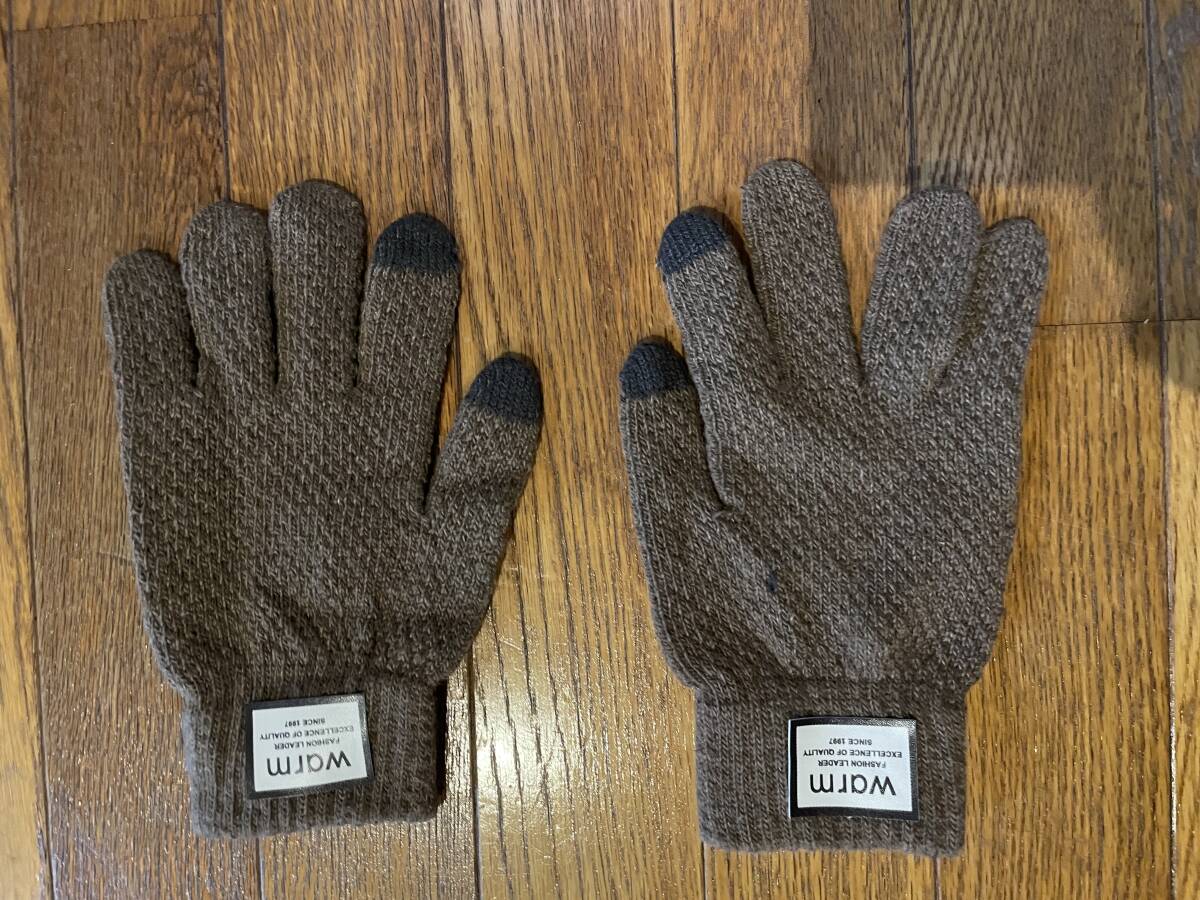 新品B1 ウール防寒手袋 M-Lサイズ ブラウン拍卖