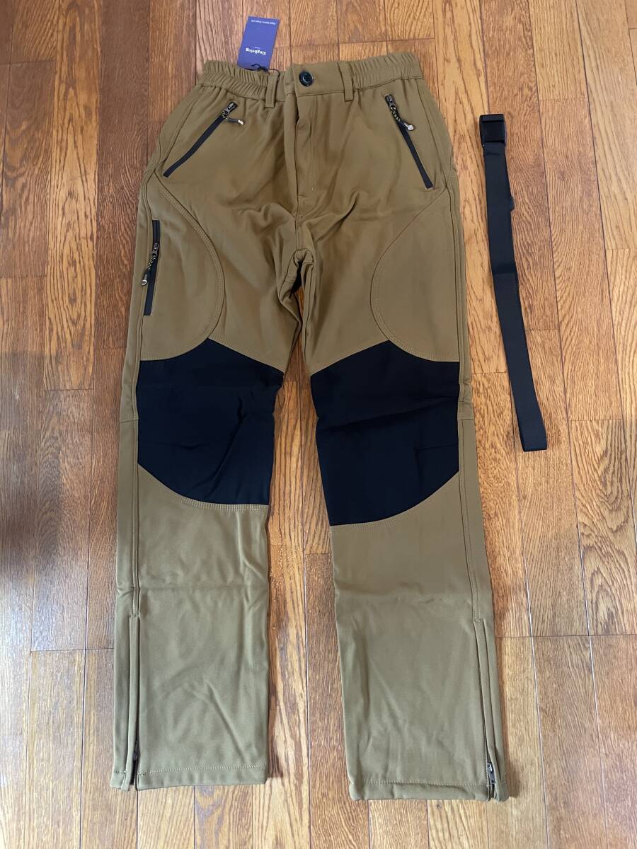 新品欧州Singbring 秋用ソフトシェルトレッキングパンツ 耐久撥水 ベルト付 足首ジッパー開き Mサイズ拍卖