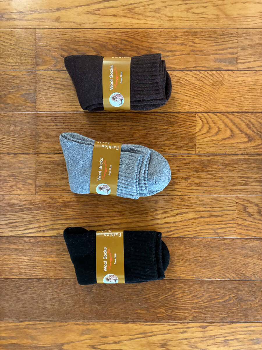 新品G2 ウール70%ソックス 3足SET 裏パイル サイズ24~27cm拍卖