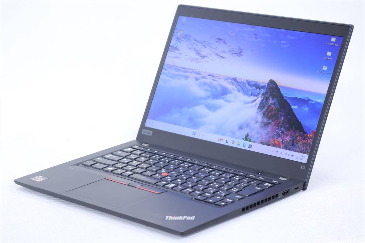 1円~ 2020年モデル バッテリー良 ThinkPad X13 Gen1 Ryzen5 PRO 4650U 6coa 8G 256G 13.3FHD WiFi6 Win11 BAA評価拍卖
