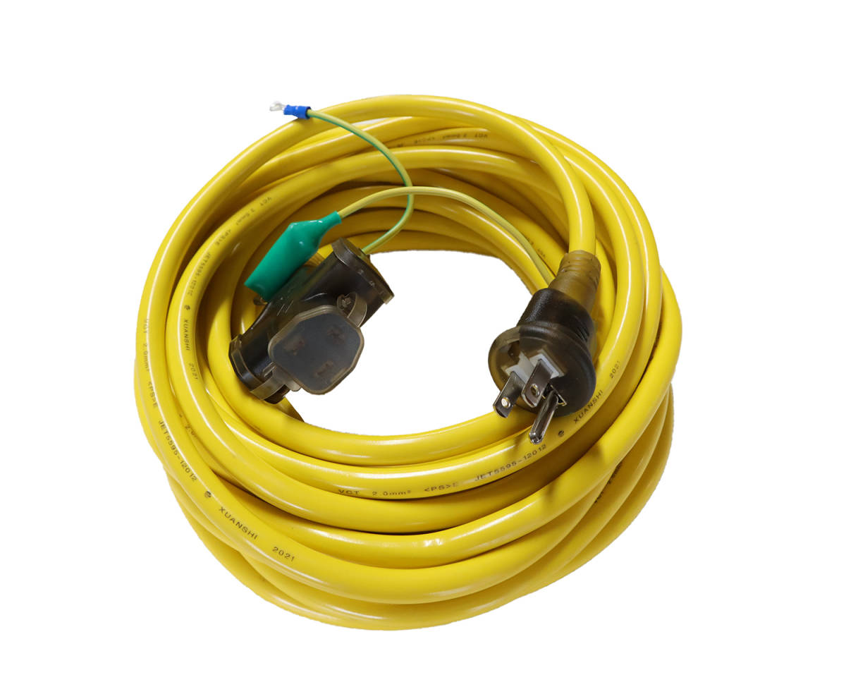 延長コード イエロー 2芯3芯兼用 10M ソフト太コード VCT2mm2 アース付き オレピンプラグ ◆本州四国九州送料無料拍卖