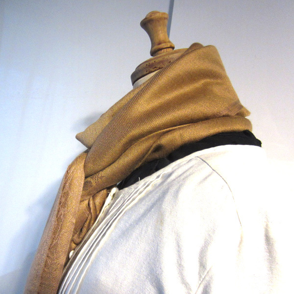 美品 PASHMINA★ パシュミナシルク 大判ストール 薄茶拍卖