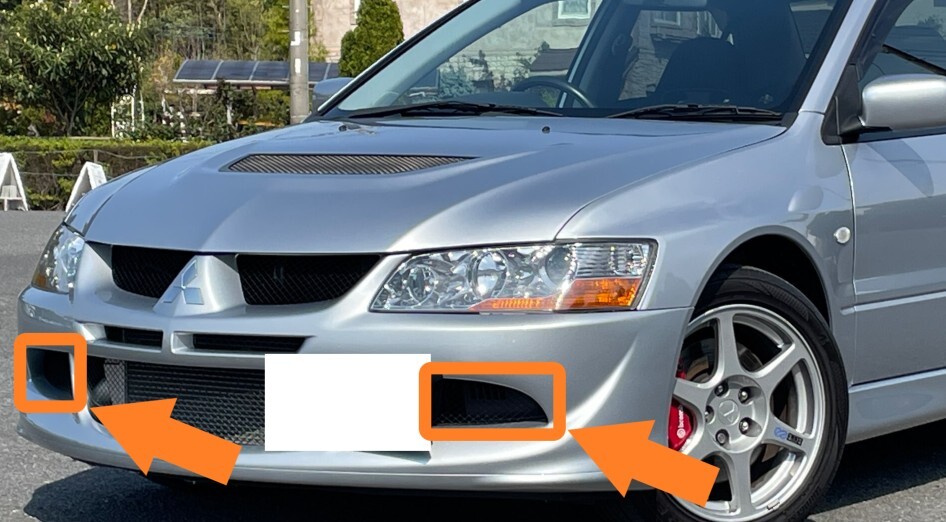 三菱 ミツビシ ランサーエボリューション 8 CT9A 未使用 純正 2002-2005 フロント バンパー グリル ネット 左右セット 外装 B0940-2拍卖