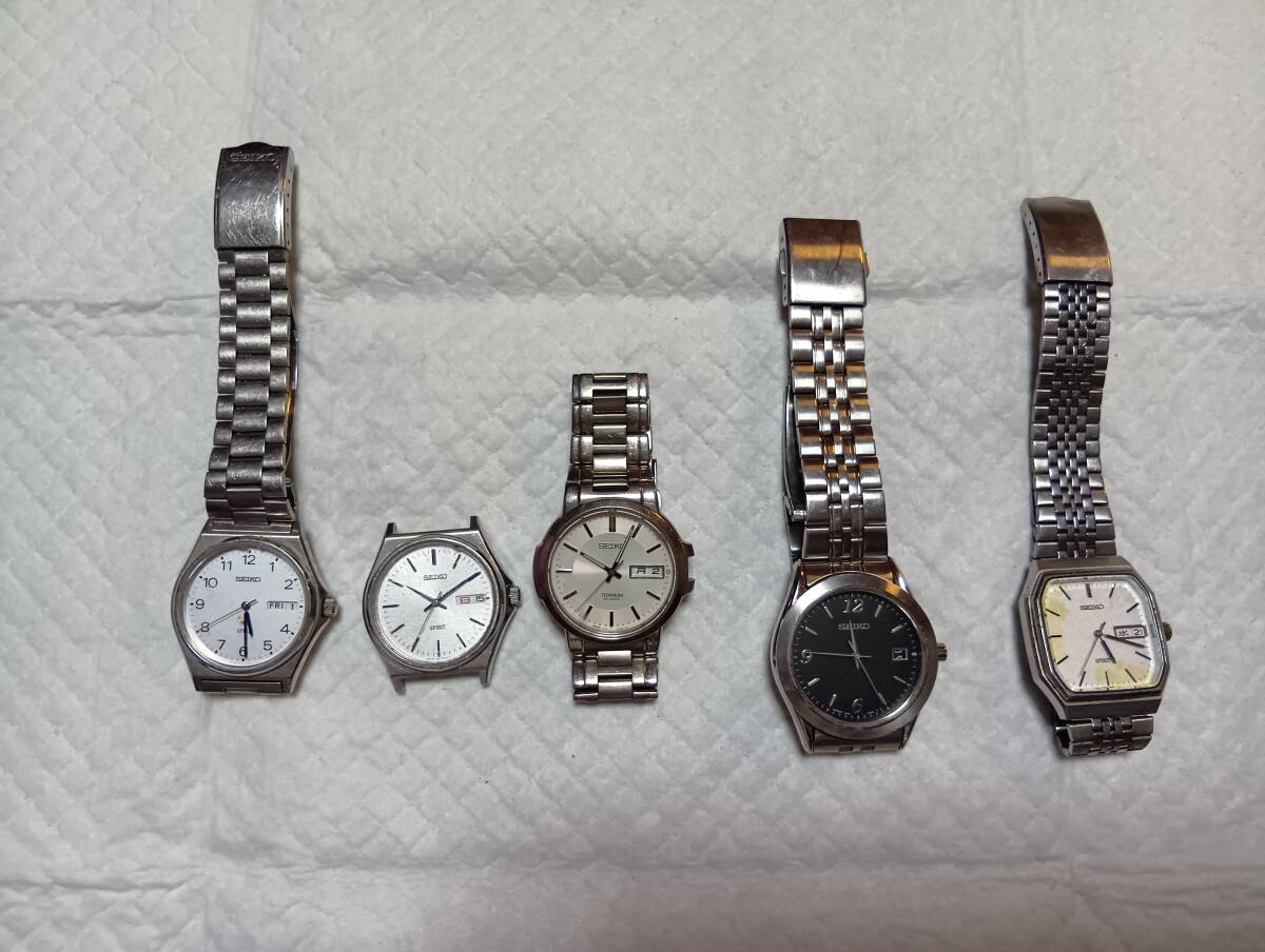 セイコー SEIKO メンズ クォーツ 腕時計 電池切れ 計5点拍卖