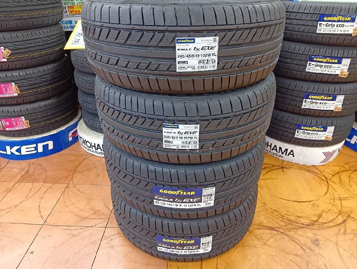 新品タイヤEXE(245/45R19) 4本セット E-LS EXE グッドイヤー 2022/2024年 太田拍卖