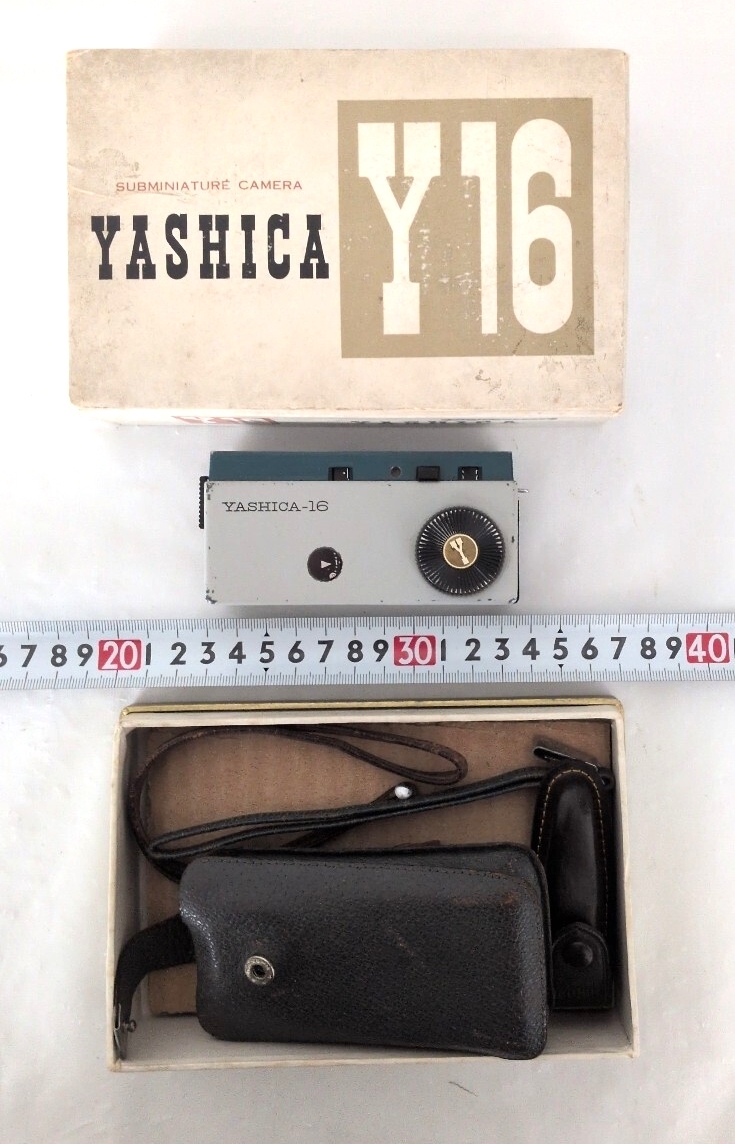 YASHICA CAMERA ヤシカ カメラ Y16 レトロ コレクション JAPAN シャッターOK スパイカメラ フィルムカメラ 箱、カメラケース付き拍卖