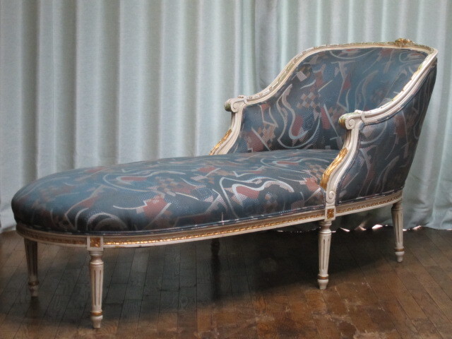フランス アンティーク ルイ16世様式 彫刻 デイベット/デイソファ/カウチソファ/長椅子/チェア/西洋/ロココ/バロック/クラシック拍卖