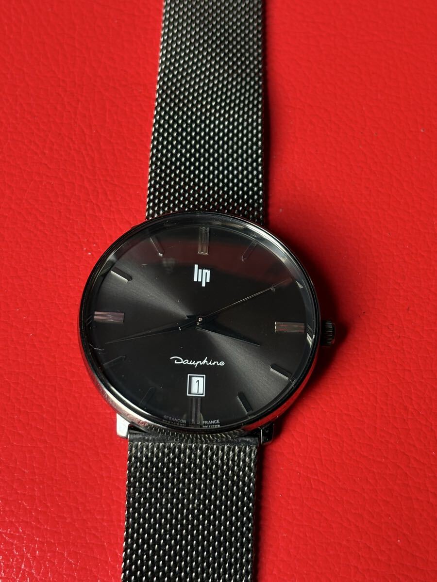 lip/リップ DAUPHINE-38mm 2016 腕時計 美品 未チェックのジャンク扱い メンズ クォーツ ユニセックス ブラック拍卖