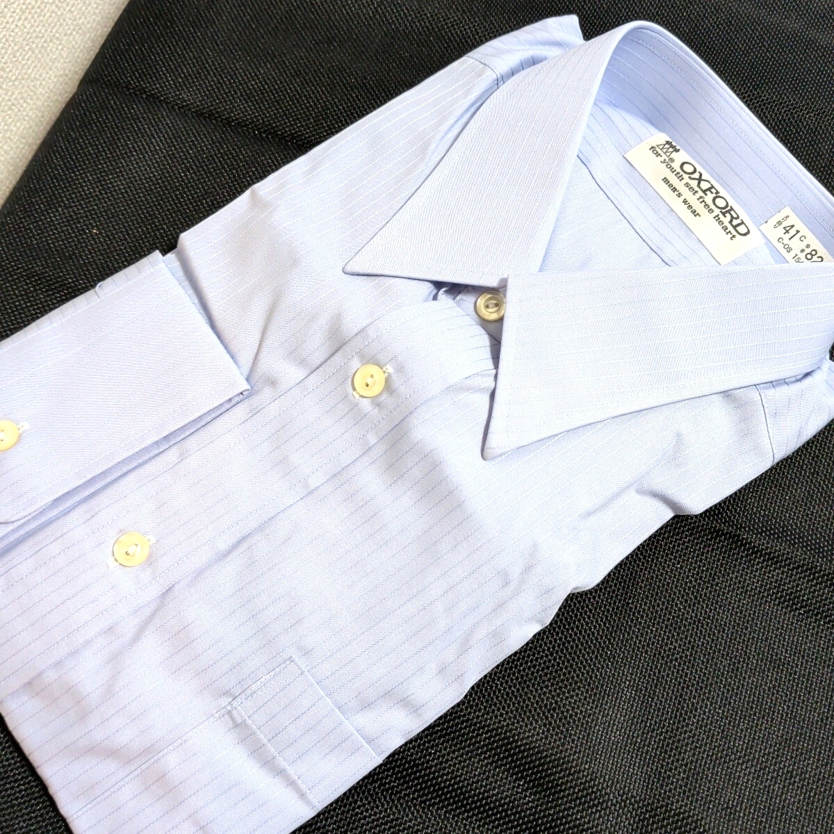 オックスフォード★長袖ワイシャツ★41-82 ★バイオレット拍卖