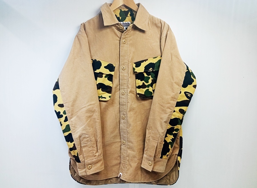 下松)【美品】 A BATHING APE アベイシングエイプ 001LJH301008X コーデュロイカモフラジャケット (L) ◆N2511018 NM03A拍卖