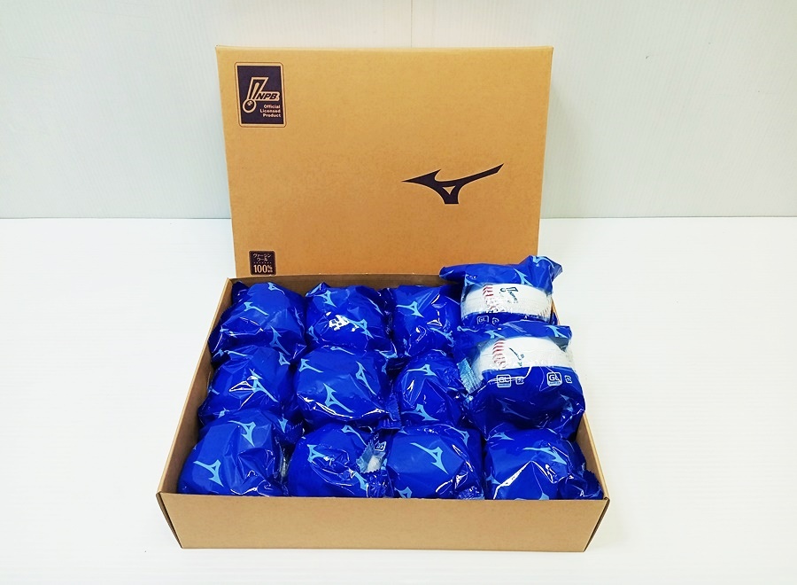 下松)【未使用】mizuno ミズノ 硬式用 NPB試合使用球 ボール 野球ボール 1ダース 12個 青袋③ ◆N2511022 NM05A拍卖