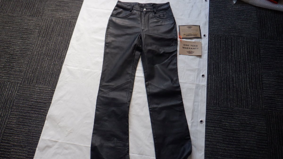 新品!ハーレー☆レディース☆ブーツカットレザーパンツ☆97048-00VW/0800☆36/8W☆定価31200円拍卖