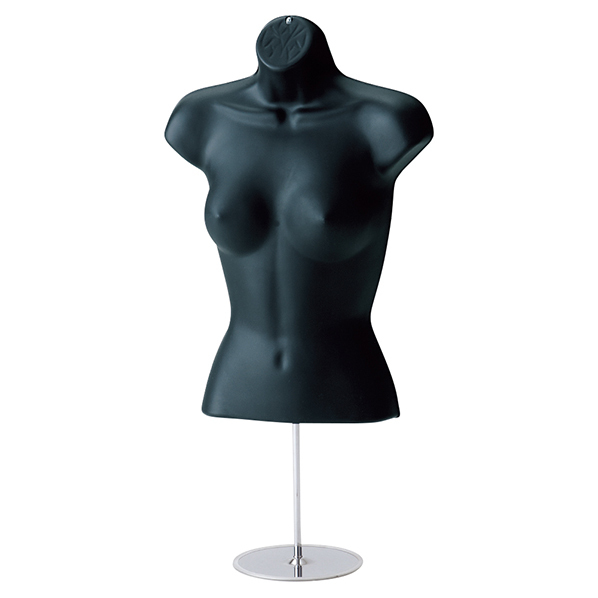 新品■卓上ハーフトルソー■ブラック黒色ディスプレー什器シンプル機能的な業務用■トップスの陳列販売に軽量上半身レディースマネキン人形拍卖