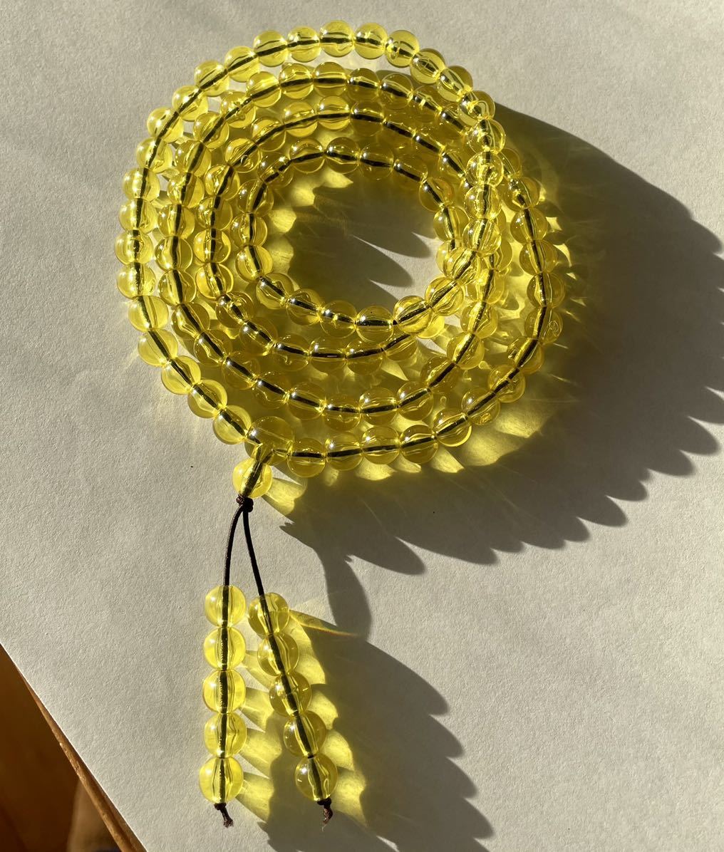 ブレスレット アンバー 合成琥珀 美術品 108珠 小物ファッション 男女兼用 念珠 ネックレス お守 魔除 幸運 ラッキー レディース メンズ拍卖