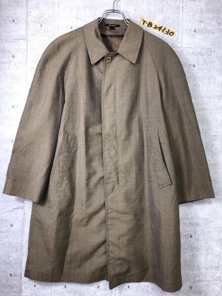 ONWARD オンワード メンズ 背抜き ポリエステル毛 ステンカラーコート A3-91 カーキグリーン拍卖