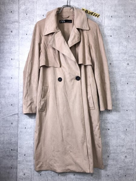ZARA ザラ レディース スエード トレンチコート 小さいサイズ XS ベージュピンク拍卖