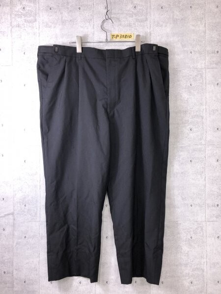 REGAL リーガル メンズ ウール混 ツータックスラックスパンツ 105 黒 ウエストアジャスター調節可拍卖