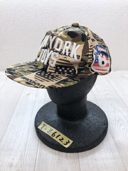 メンズ レディース 迷彩 カモフラ スナップバック キャップ帽 L(56-58) カーキ系拍卖