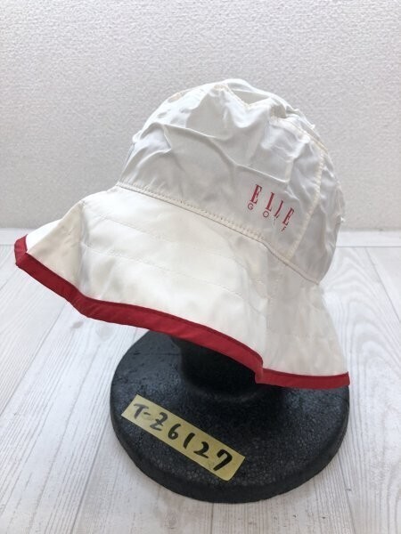 ELLE GOLF エル ゴルフ メンズ レディース ロゴプリント ハット 帽子 57 アイボリー赤拍卖
