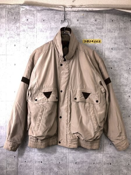 COMPAX メンズ ダウンジャケット ブルゾン フード収納 L ベージュ拍卖