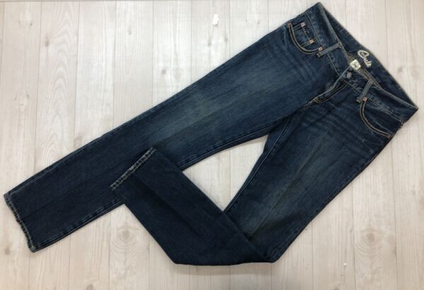 BLUE CULT ブルーカルト ラグジュアリー スリム ストレート USEDウォッシュ ローライズ デニム ジーンズ パンツ ボトムス レディース 26 青拍卖