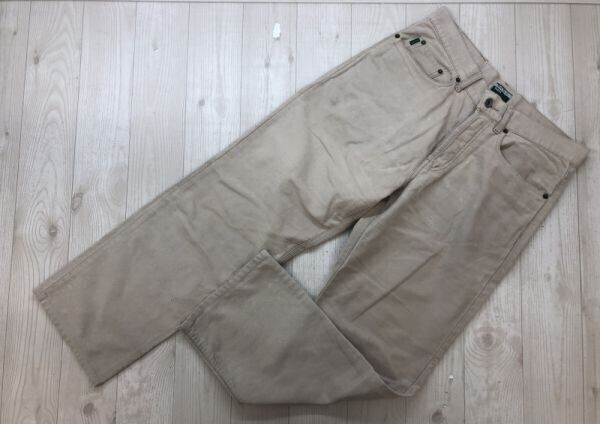 ポールスミス Paul Smith オールド トラッド 古着 起毛 モールスキン ストレート 5ポケット パンツ メンズ ボタンフライ 30R ベージュ拍卖