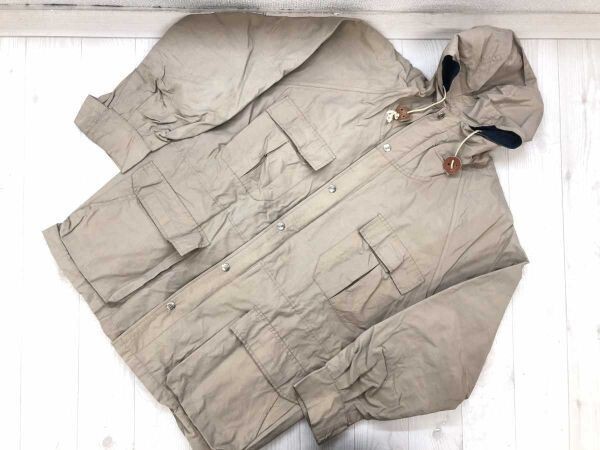 アウトドア OUTDOOR レトロ オールド アメカジ レジャー フラップポケット マウンテンパーカー ジャケット メンズ コットン混合 L ベージュ拍卖