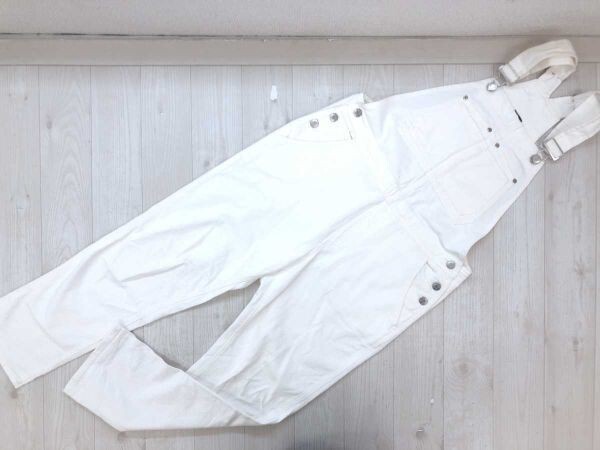 ギャップ GAP レトロ アメカジ ワーク ホワイトデニム オーバーオール サロペット ジーンズ パンツ メンズ コットン100% S 白拍卖