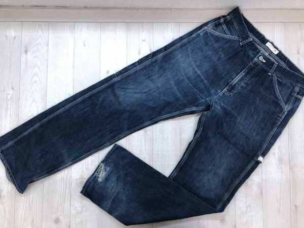 トミーヒルフィガー TOMMY HILFIGER アメカジ ワーク ストリート デニム ペインター パンツ ジーンズ ボトムス メンズ コットン100% L 紺拍卖